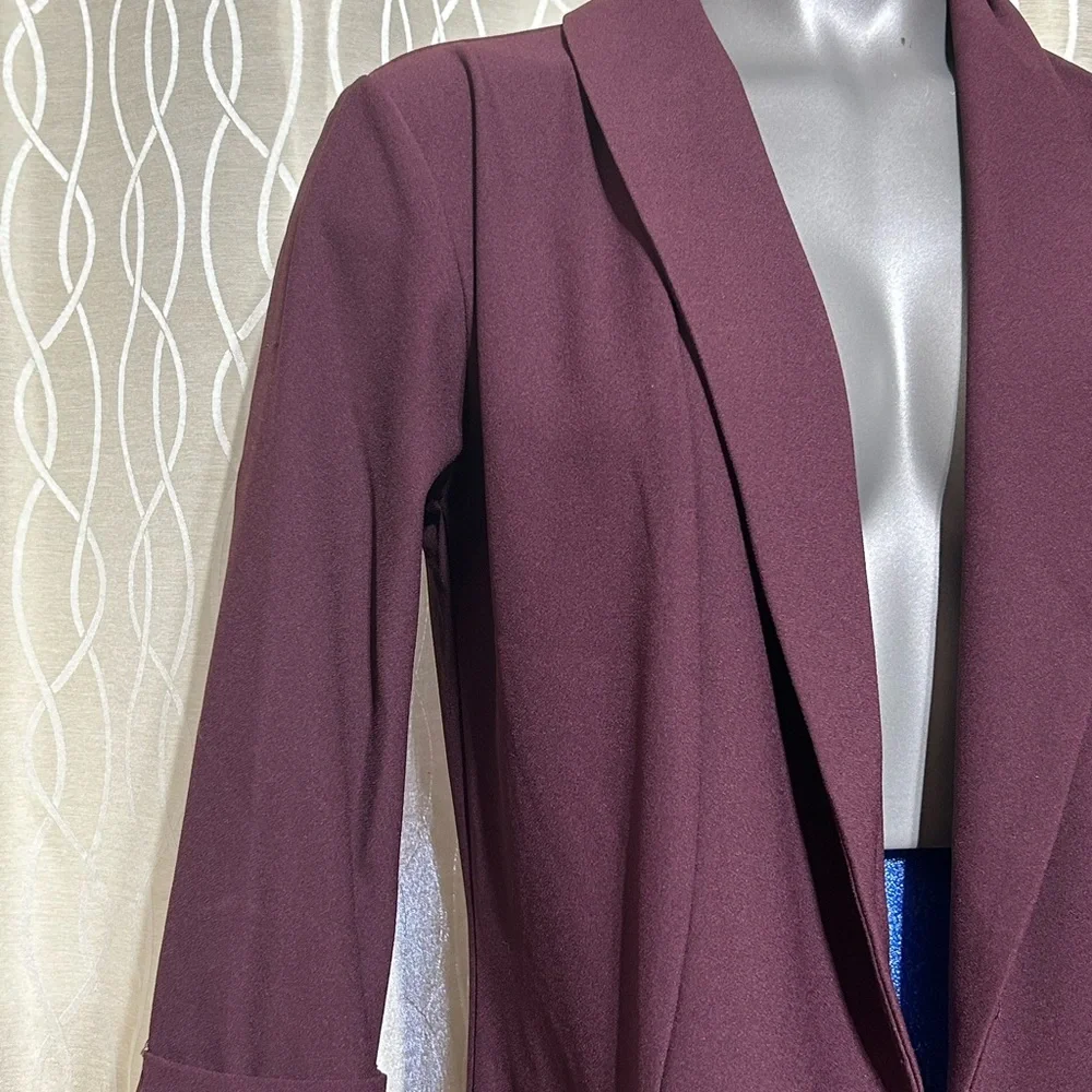 Women's Maroon Dynamite  Blazer 3/4 Sleeves Size Xs - S - Picture 8 of 8